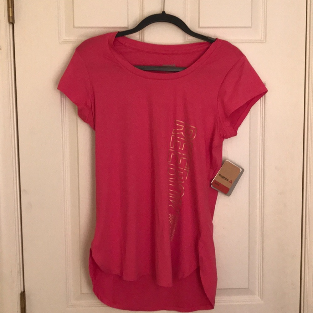 Pink reebok workout shirt